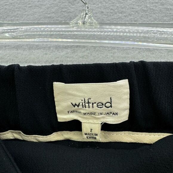 Aritzia Wilfred Crepe Darontal Pull On Pant Cropped Trousers Black Size 2 - Picture 9 of 13